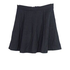 H&M Divided Black Skater Mini Skirt Women Size S Back Zip Closure